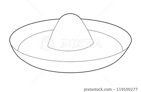 Sombrero Hat. Summer Head Fashion accessory cap with wide brim clothing technical illustration. Vector headgear 119500277
