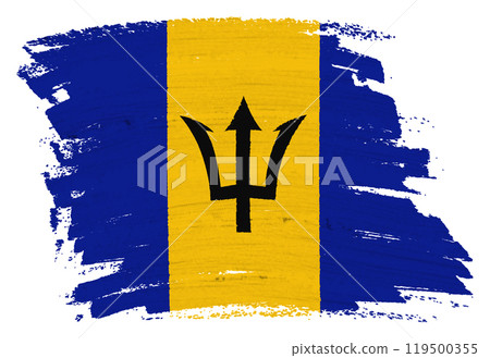 Barbados flag background paint splash brushstroke 119500355