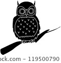 Owl silhouette material 119500790