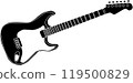 Electric guitar silhouette material 119500829