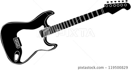 電吉他剪影素材 119500829