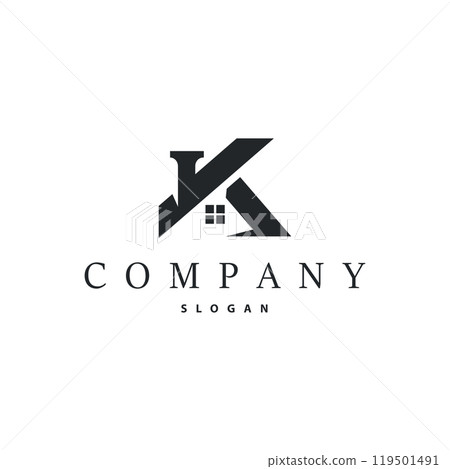 Minimal Initial K Letter Logo, Modern And Luxury Geometric Design, Icon Vector Template Element 119501491