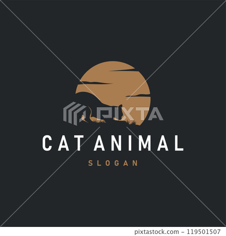 simple black silhouette design pet cat logo animal care template illustration simple black silhouette design pet cat logo animal care template illustration 119501507