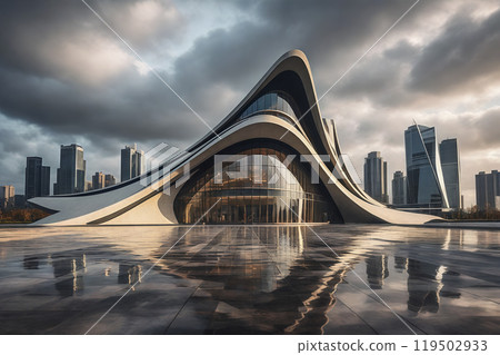 Modern city square architecture and city skyline Modern city square architecture and city skyline 119502933