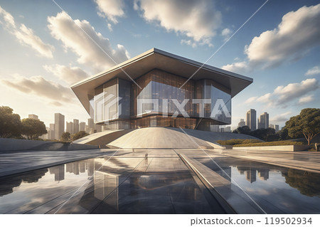 Modern city square architecture and city skyline 119502934