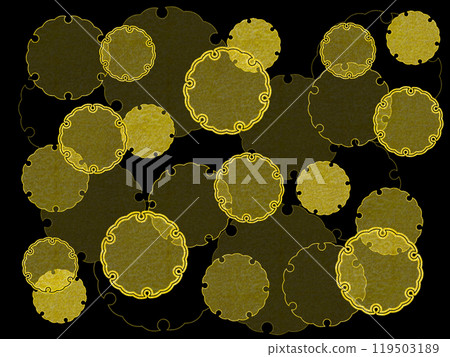 黑色背景上帶有金色線條的雪環圖案背景 119503189