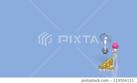 The man and brain for Business or creativity concept 3d rendering. The man and brain for Business or creativity concept 3d rendering. 119504131
