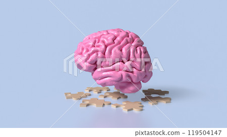 The brain and jigsaw for sci or education concept 3d rendering. The brain and jigsaw for sci or education concept 3d rendering. 119504147