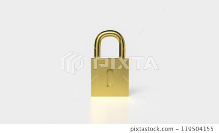 Golden lock for security or Business concept 3d rendering. Golden lock for security or Business concept 3d rendering. 119504155