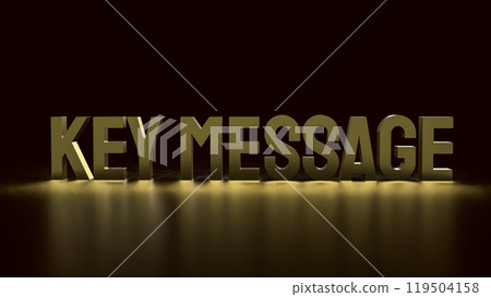 The gold text  key message on black Background  3d rendering. 119504158