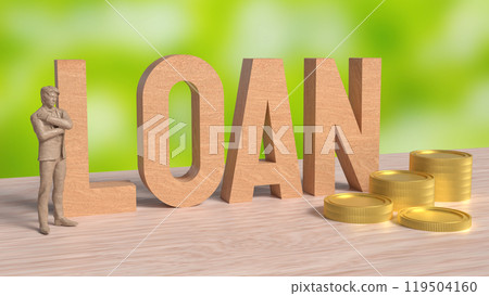 The loan and coins for Business concept 3d rendering. The loan and coins for Business concept 3d rendering. 119504160