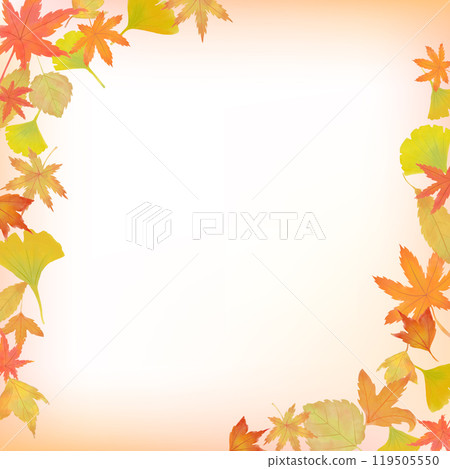 Autumn leaves illustration frame square 119505550