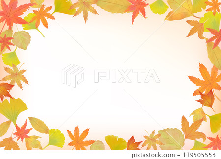 Autumn leaves illustration frame horizontal Autumn leaves illustration frame horizontal 119505553