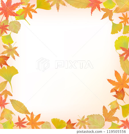 Autumn leaves illustration frame square Autumn leaves illustration frame square 119505556