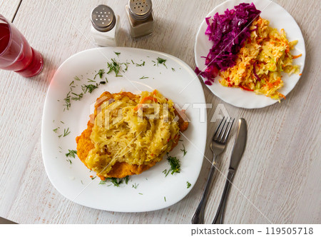 Pork loin with sauerkraut, polish cuisine Pork loin with sauerkraut, polish cuisine 119505718