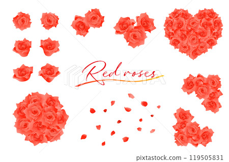 Red rose flower illustration material 119505831