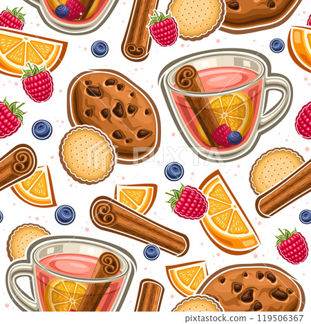 Vector Fruit Tea seamless pattern Vector Fruit Tea seamless pattern 119506367
