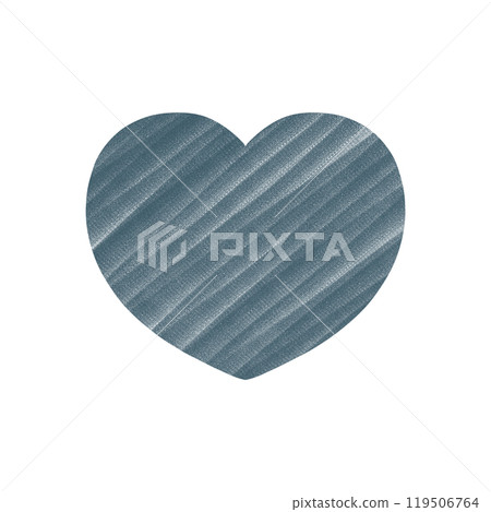 Hand-drawn hearts - dull blue 119506764