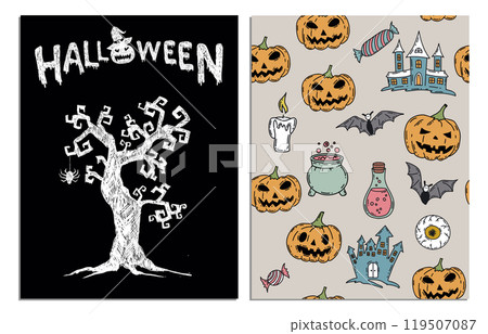 halloween, vector, card 119507087