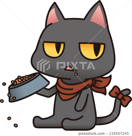 黑貓餵食時分心 119507245