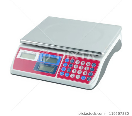 Mini digital scale isolated on white background 119507280