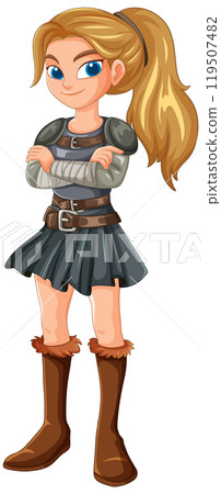 Confident Female Warrior Character 119507482