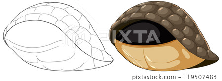 Armored Animal Shell Illustration 119507483