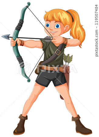 Young Archer Ready to Shoot 119507484
