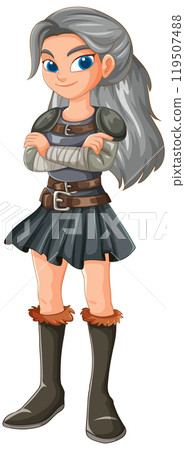 Confident Female Warrior Character 119507488