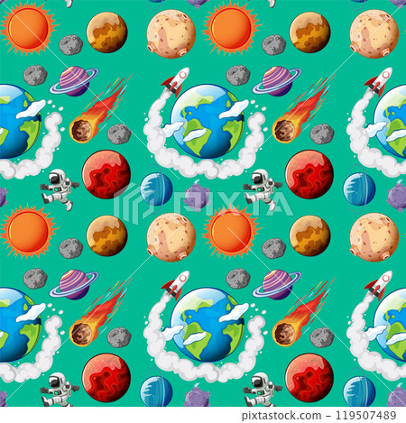 Seamless Space Adventure Pattern Seamless Space Adventure Pattern 119507489