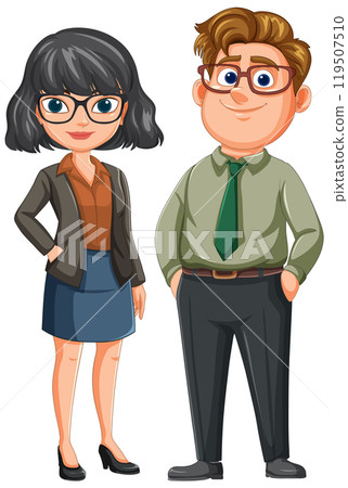 Professional Man and Woman Illustration - Stock Illustration [119507510 ...