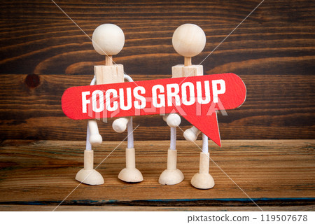 Focus Group Concept. Red speech bubble with text Focus Group Concept. Red speech bubble with text 119507678