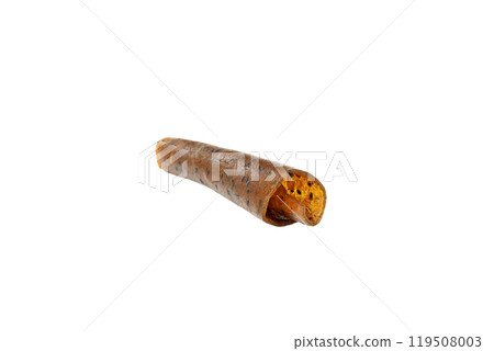 PNG, One yellow roll of fruit pastille, isolated on white background PNG, One yellow roll of fruit pastille, isolated on white background 119508003