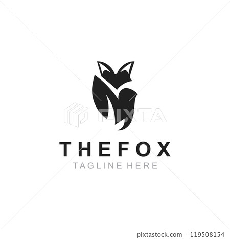 Wild Fox animal Logo Design, Emblem minimal foxes, abstract orange fox Concept Wild Fox animal Logo Design, Emblem minimal foxes, abstract orange fox Concept 119508154