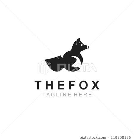 Wild Fox animal Logo Design, Emblem minimal foxes, abstract orange fox Concept Wild Fox animal Logo Design, Emblem minimal foxes, abstract orange fox Concept 119508156