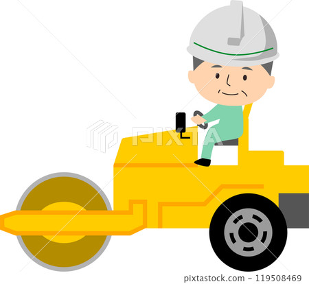駕駛壓路機的老人 119508469
