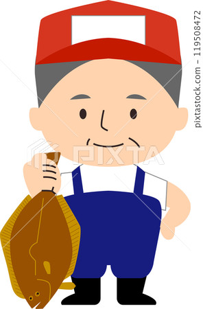 工作在魚市場的老人 119508472