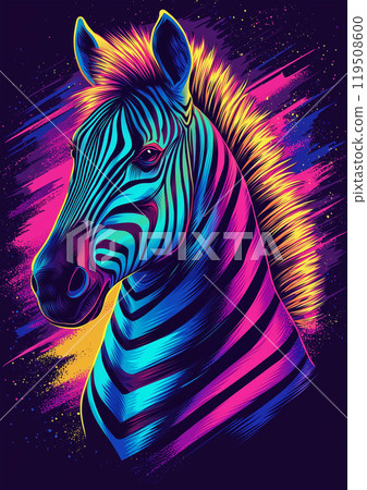 Pop Art Safari, Celebrating the Dynamic Spirit of Zebras in Bright Hues 119508600