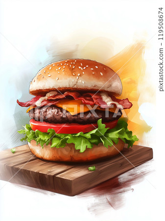 Artisan Bites, An Abstract Celebration of Hamburger Art Through Bold Colors Artisan Bites, An Abstract Celebration of Hamburger Art Through Bold Colors 119508674