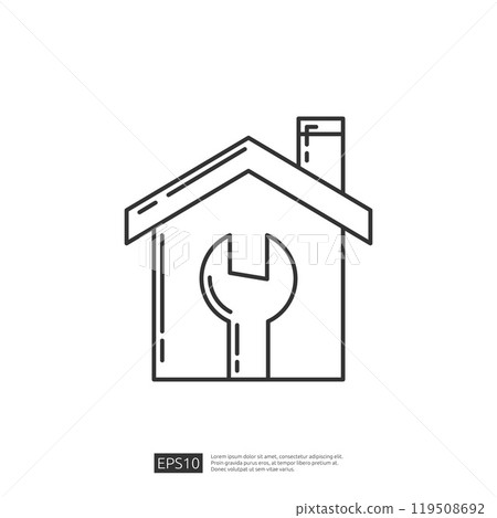 House Repair Icon, Home Improvement, Maintenance, and Handyman Symbol House Repair Icon, Home Improvement, Maintenance, and Handyman Symbol 119508692