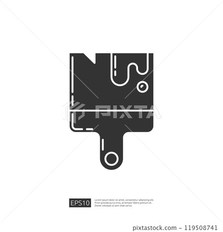 A stylized icon of a paintbrush with paint drips, representing creativity, art, or home improvement. A stylized icon of a paintbrush with paint drips, representing creativity, art, or home improvement. 119508741