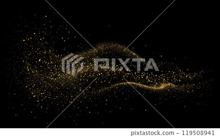 Abstract shiny gold glitter design element. For New Year, Merry Christmas greeting card design 119508941