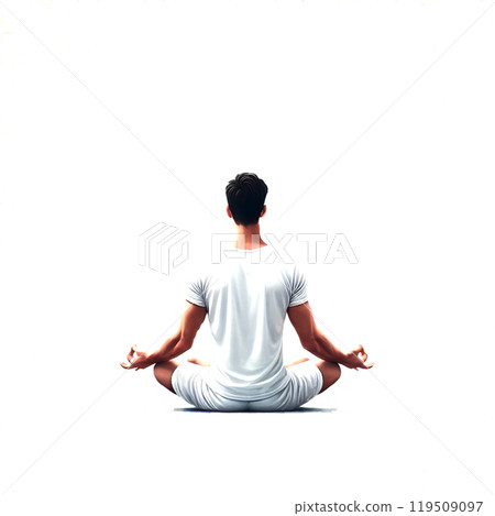 A man who plays yoga 119509097