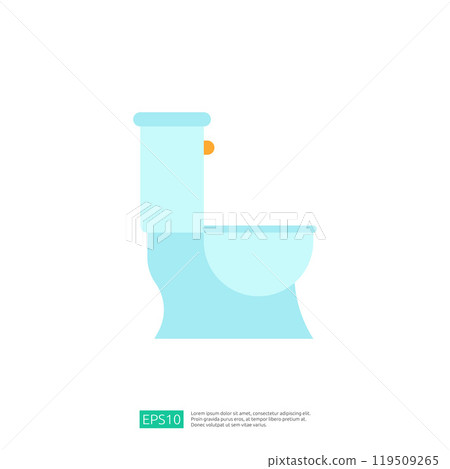A simple, minimalist illustration of a toilet, designed in light blue colors, emphasizing a clean and modern aesthetic. A simple, minimalist illustration of a toilet, designed in light blue colors, emphasizing a clean and modern aesthetic. 119509265