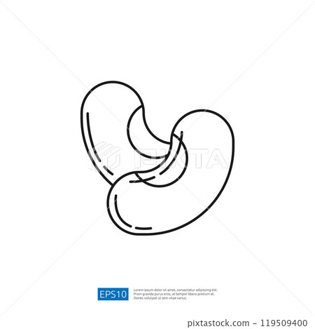A simple line drawing of two intertwined macaroni pasta pieces, illustrating a playful and minimalist design. A simple line drawing of two intertwined macaroni pasta pieces, illustrating a playful and minimalist design. 119509400