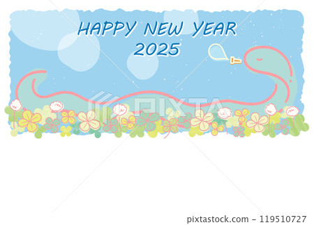 2025蛇年_輕觸新年賀卡明信片模板_橫式 2025蛇年_輕觸新年賀卡明信片模板_橫式 119510727