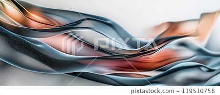 Elegant waves of color intertwine, creating a serene and dynamic composition that captivates with its flowing energy and delicate hues. 119510758