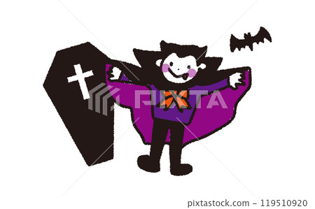Cute Halloween monster illustration 119510920