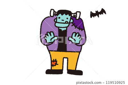 Cute Halloween monster illustration 119510925