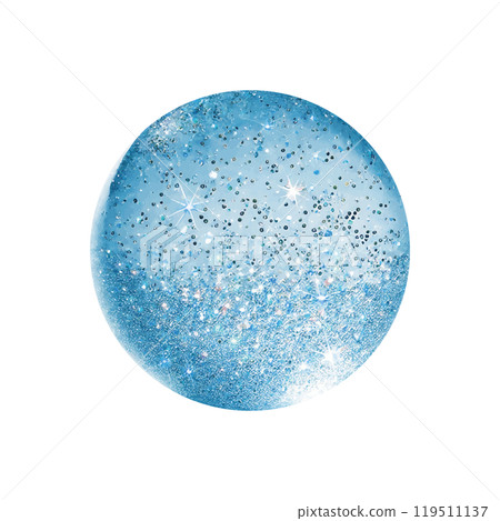 A beautiful spherical design with sparkling blue glitter. 119511137